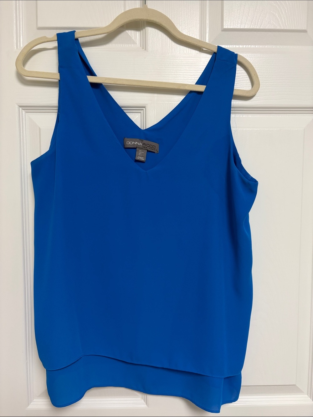 Donna Ricco Royal Blue V-Neck Top